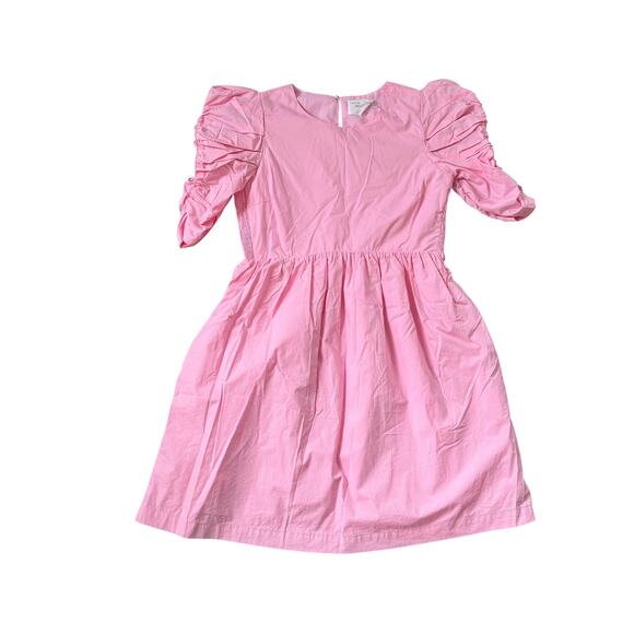 Tuckernuck Hyacinth House Ruched Puff Sleeve Barbie Mini Dress Pink - Picture 2 of 9